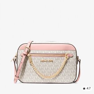 Michael Kors Blush and Cream Logo Crossbody Bag